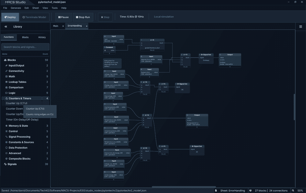 Error handling sheet in simulation